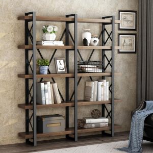 5-Tier Double Wide Bookcase